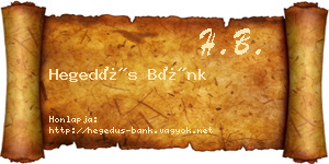 Hegedűs Bánk névjegykártya